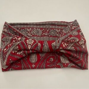 Paisley Red and Gray Headband